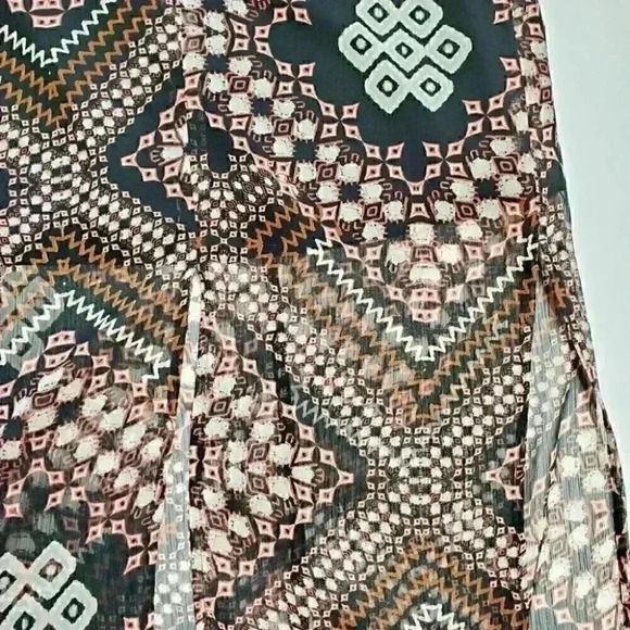 Express boho printed high slit midi skirt size small - Picture 6 of 9